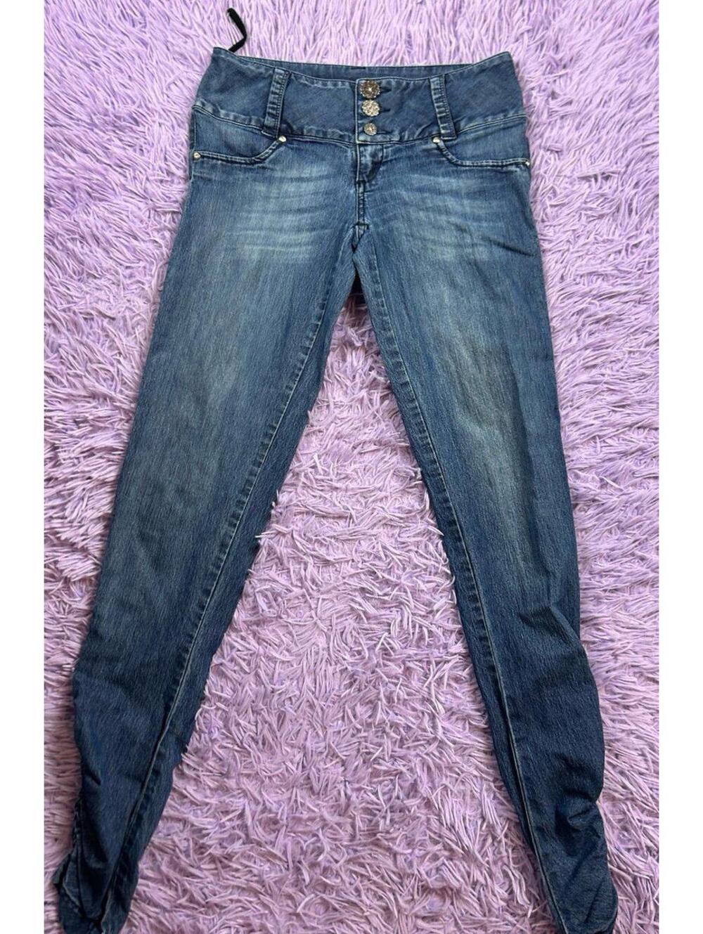 Studio F Women's Stretch Blue Jeans Size 6 Mid Rise Skinny Denim Pants Casual